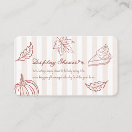Cartão De Informações Fall Pumpkin Pie Display Shower Card | Rustic