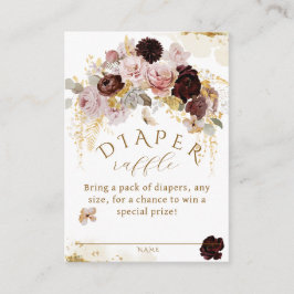 Cartão De Informações Fall Wildflower Dourado Floral Baby Chá