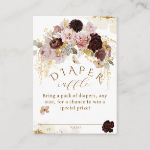 Cartão De Informações Fall Wildflower Dourado Floral Baby Chá