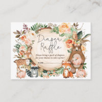 Fall Woodland Animal Chá de fraldas Fralda Raffle