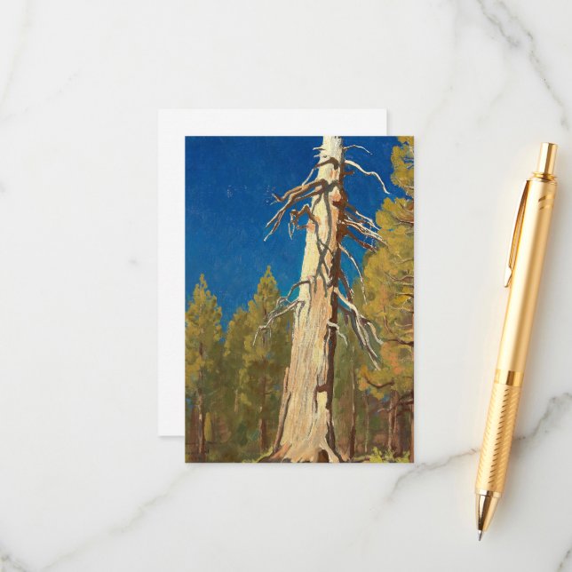 Cartão De Informações Fallen Leaf por Maynard Dixon (Frente/Verso In Situ)