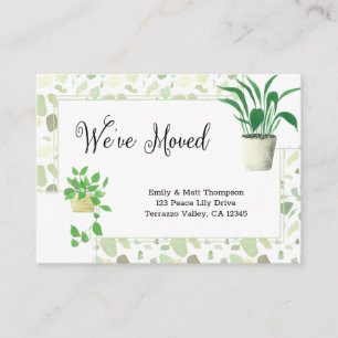 Cartão De Informações Famílias e Terrazo Verde Mudamos