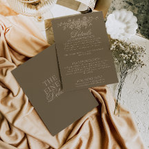 Fancy Bege Marrom Floral Boho Detalhes de Casament