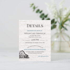 Cartão De Informações Farmhouse Country Barn Sketch Informações sobre En