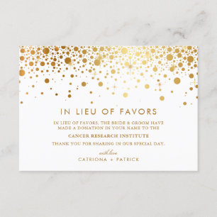 Cartão De Informações Faux Gold Foil Confetti Em Vez De Favores