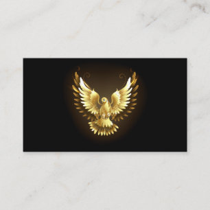 Cartão De Informações Faux Gold Foil Peace Dove em Preto