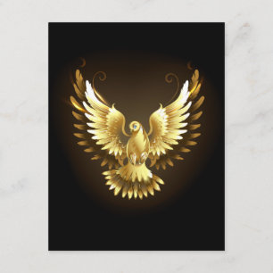 Cartão De Informações Faux Gold Foil Peace Dove em Preto