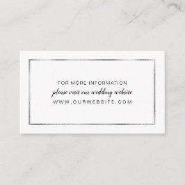 Cartão De Informações Faux Silver Foil Frame website de casamento, cartã