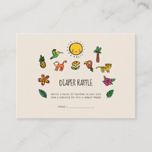 Cartão De Informações Fava de fralda de Chá de fraldas da selva tropical