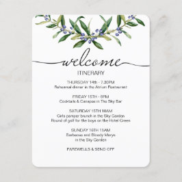 Cartão De Informações Favor de Boas-Vindas de Casamento Olive Sprig