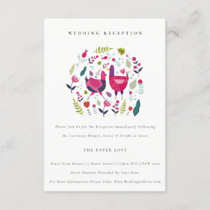 Cartão De Informações Fazenda Brilhante Recepção de casamento de Aves Fl