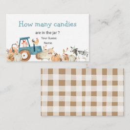 Cartão De Informações Fazenda De Bombaim Trator Quantas Canetas