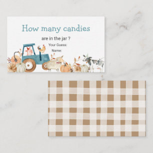 Cartão De Informações Fazenda De Bombaim Trator Quantas Canetas