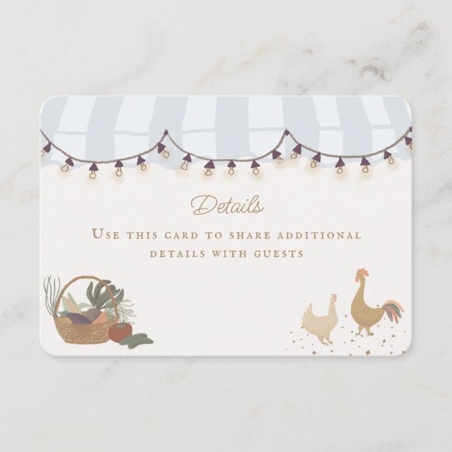 Cartão De Informações Fazenda de Mercado para Agricultores Azuis Novos D (Frente)