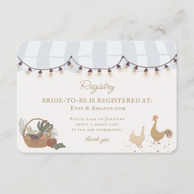 Cartão De Informações Fazenda de mercado para agricultores azuis Registr (Frente)