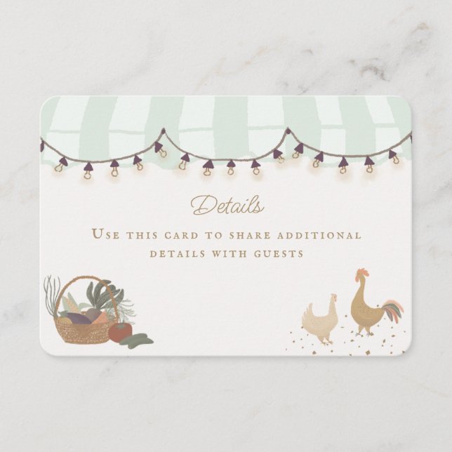 Cartão De Informações Fazenda de mercado para agricultores verdes Novos  (Frente)