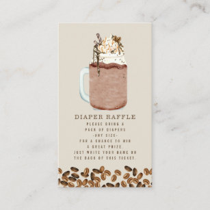 Cartão De Informações Feijões De Café Com Chá de fraldas De Raffle frald