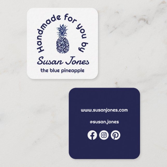 Cartão De Informações feito à mão para você (Frente/Verso)