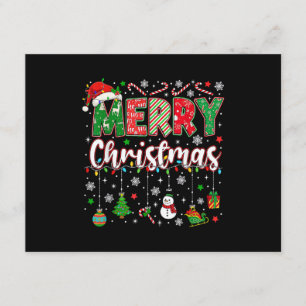 Cartão De Informações Felicidades Natal Chapéu Vermelho do Papai Noel Re