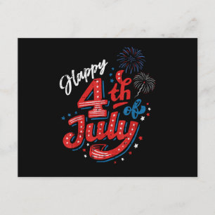 Cartão De Informações Feliz 4 de Julho Dia da Independência Legal Patrió