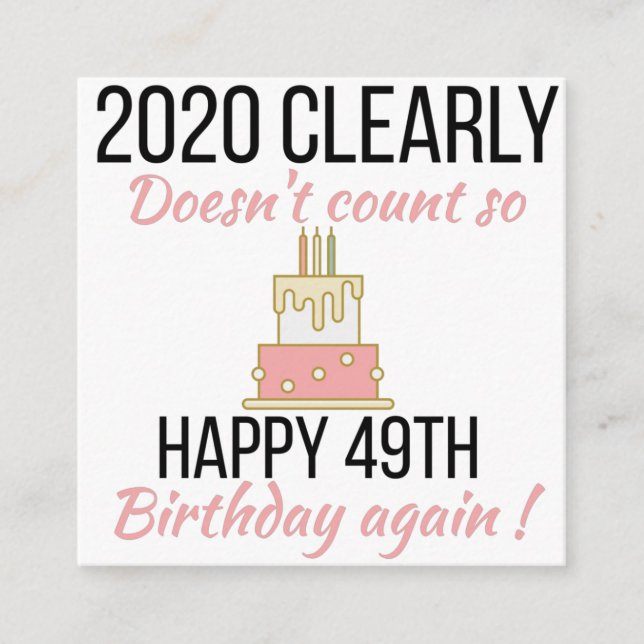 Cartão De Informações Feliz 50º aniversário, 50º aniversário engraçado (Frente)