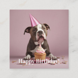 Cartão De Informações Feliz aniversário! Bolo de comer cachorro