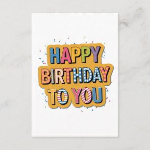 Cartão De Informações Feliz Aniversário Padronizado