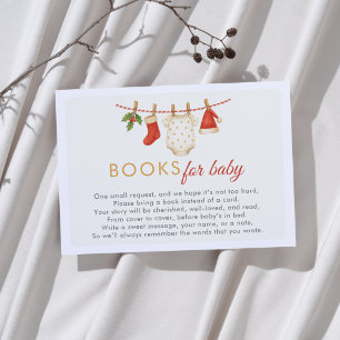 Cartão De Informações Feliz de Natal Livros de Chá de fraldas para Bebê