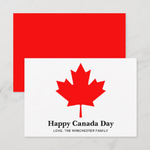 Cartão De Informações Feliz Dia do Canadá com texto personalizado com fo