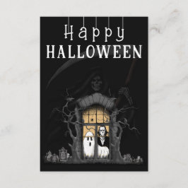 Cartão De Informações Feliz Halloween Boo Horror