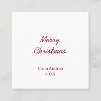 CARTÃO DE INFORMAÇÕES FELIZ NATAL MARON DE NOME 20XX SIMPLES MINIMA
