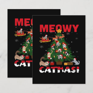 Cartão De Informações Feliz Natal Meowy