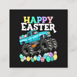 Cartão De Informações Feliz Páscoa Monster Truck Ovos de Páscoa