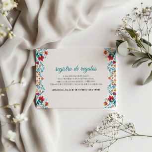 Cartão De Informações Festa Colorido Botânico Floral Casamento Espanhol