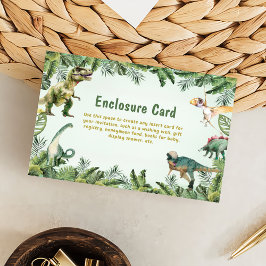 Cartão De Informações Festa de aniversário de 3 anos de Menino Dinossaur