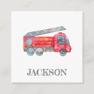 Cartão De Informações Festa de aniversário Mínima Moderna de Bombeiros