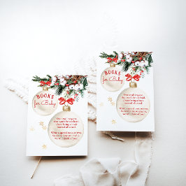 Cartão De Informações Festa de Bebê Alegre Pequeno Livros de Natal Moder