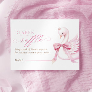 Cartão De Informações Festa de Bebê da Princesa Cisne Coquette Sorteio d