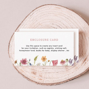 Cartão De Informações Festa de Flores Silvestres no Jardim de Aquarela