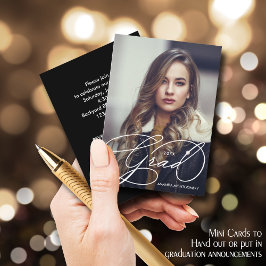 Cartão De Informações Festa de formatura de Fotografias Pequenas Elegant