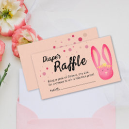 Cartão De Informações Festa de Pastel Cor-de-Rosa Bonito Fralda Raffle