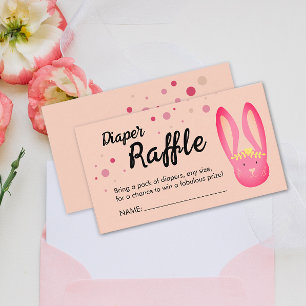 Cartão De Informações Festa de Pastel Cor-de-Rosa Bonito Fralda Raffle