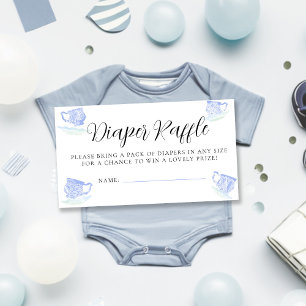 Cartão De Informações Festa do Tea China Lace Chá de fraldas Raffle