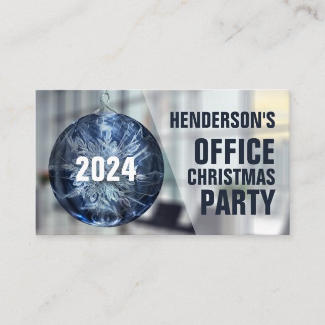 Cartão De Informações Festivo Bauble, Bilhete de Festa de Natal do Offic (Frente)