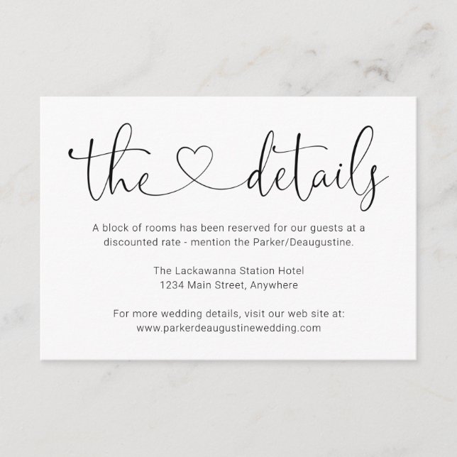 Cartão De Informações Ficha de gabinete de informações/detalhes - Simple (Frente)