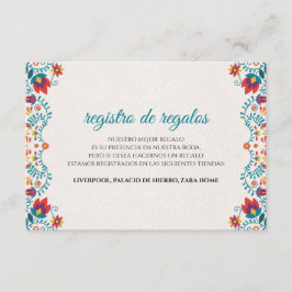 Cartão De Informações Fiesta Colorful Botanical Floral Spanish Wedding