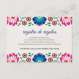 Cartão De Informações Fiesta Colorful Floral Botanical Spanish Wedding