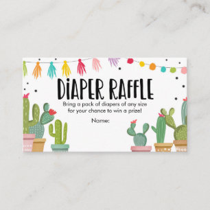 Cartão De Informações Fiesta Fralda Raffle Card Mexicano Cactus Floral