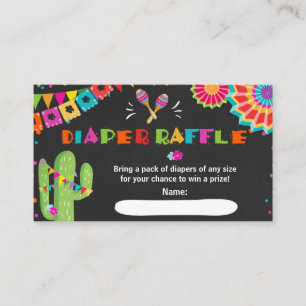 Cartão De Informações Fiesta Fralda Raffle Card Mexicano Cactus Floral