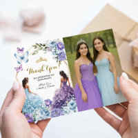 Figuras de Rosa púrpura e azul gêmeas Quinceañera